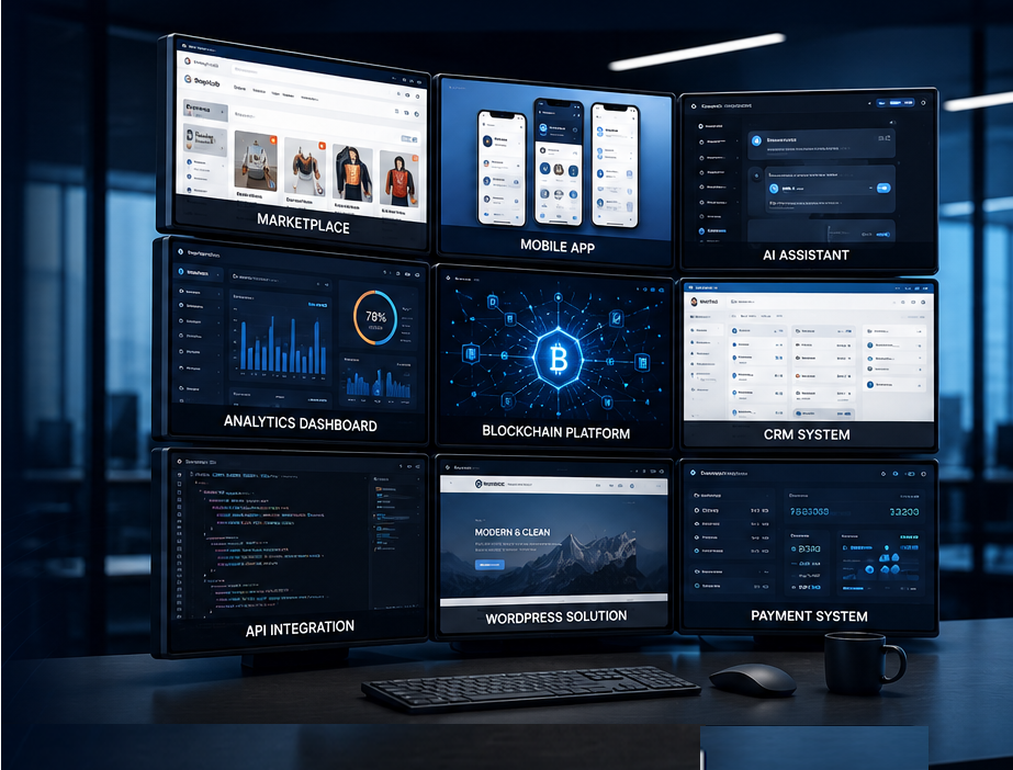 Every project represents a unique challenge, a different vision and a tailored solution. Explore a selection of digital products, platforms and technologies designed to solve real business problems and create long-term value.
