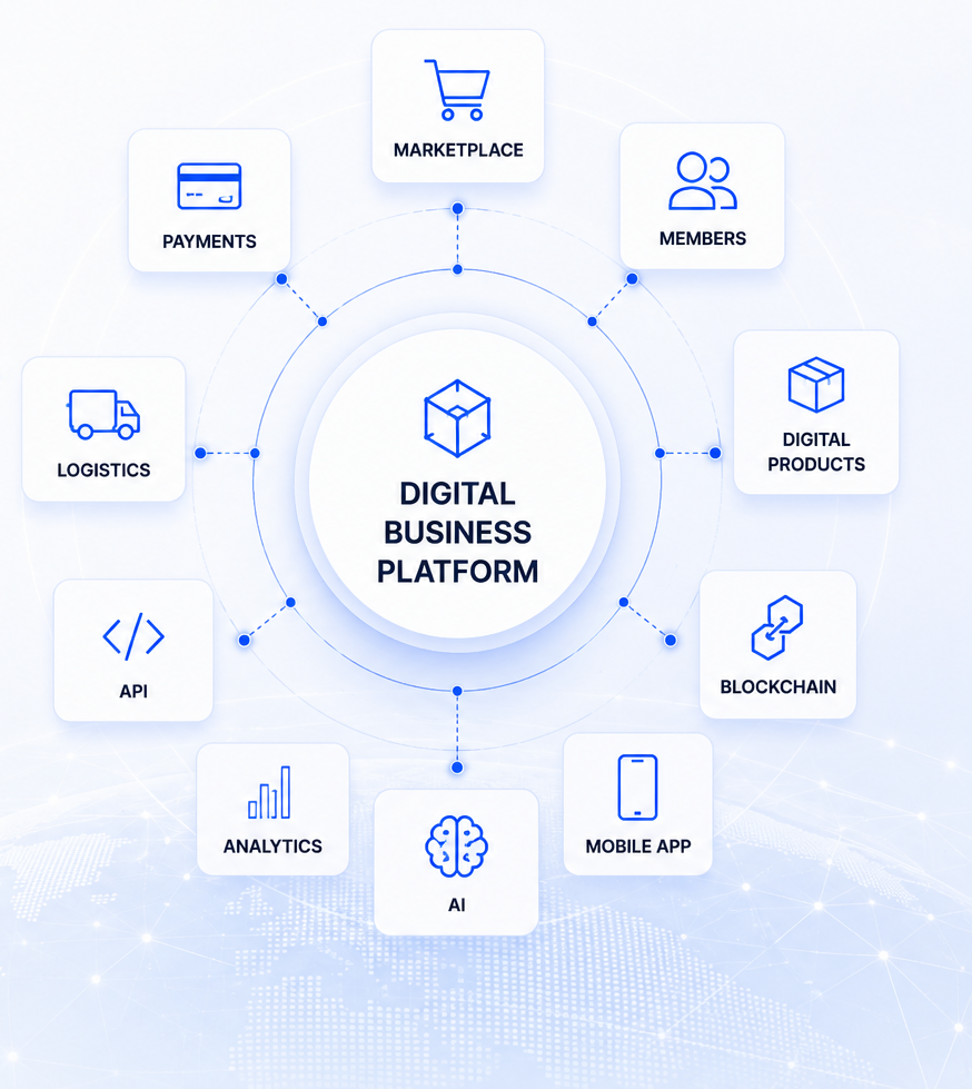 I design marketplaces, eCommerce ecosystems, membership platforms, blockchain solutions and digital services that transform ideas into profitable digital businesses.